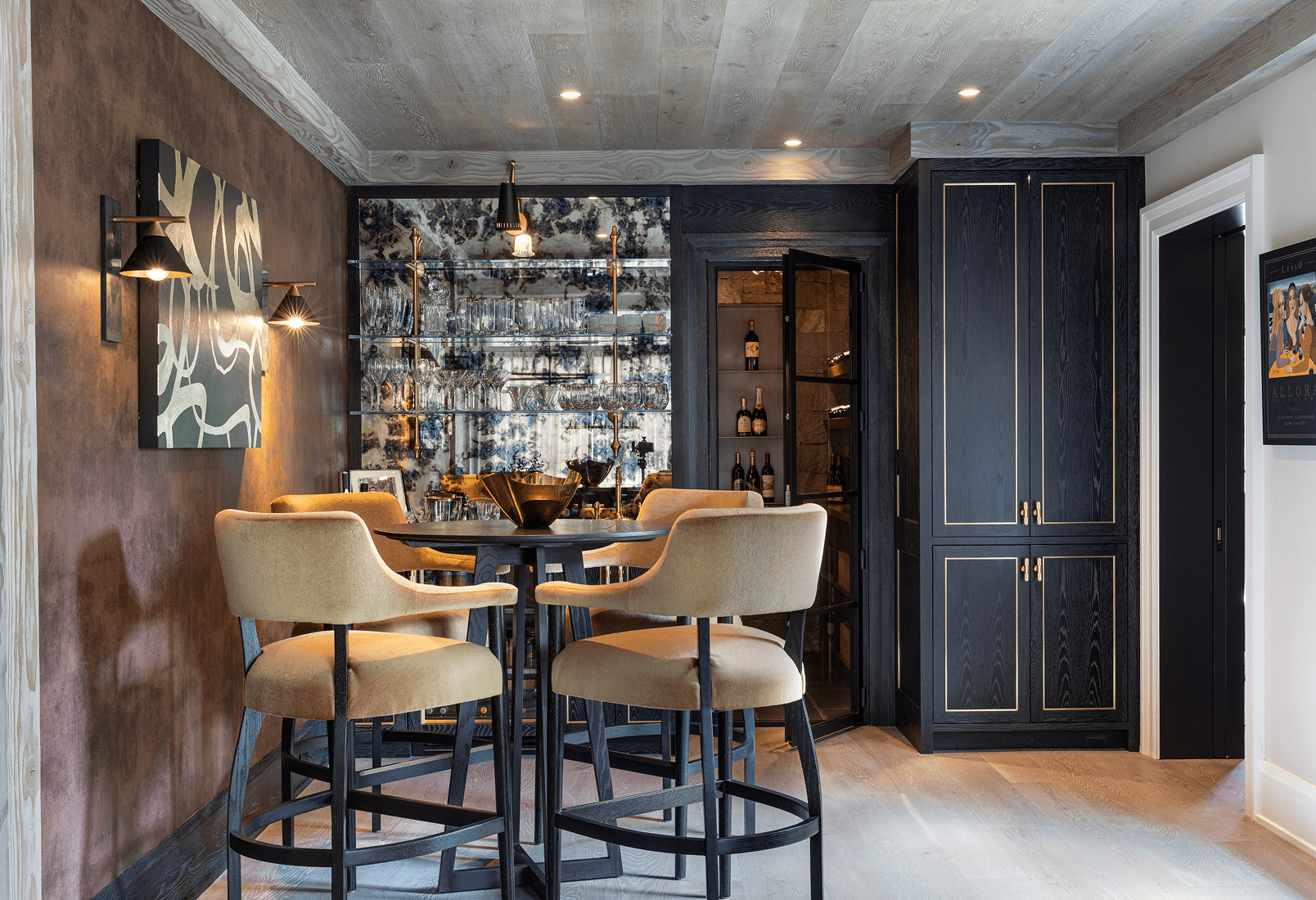 kvc suburban transitional bar and seating